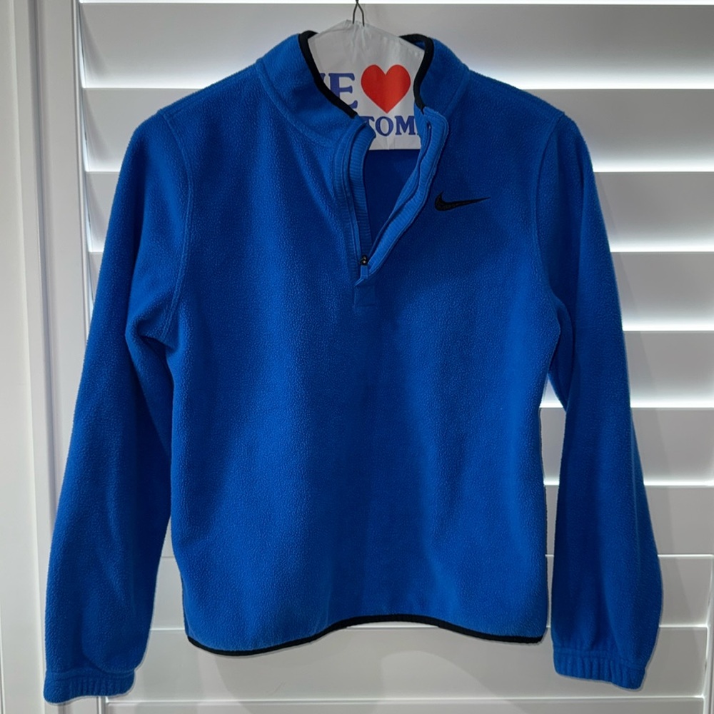 YOUTH NIKE BLUE ZIPPERED SWEATER- M
